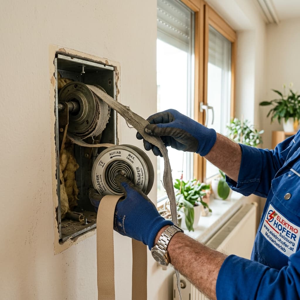 Tausch des gerissenen Rollladengurts durch ROWO Sonnenschutz-Experten