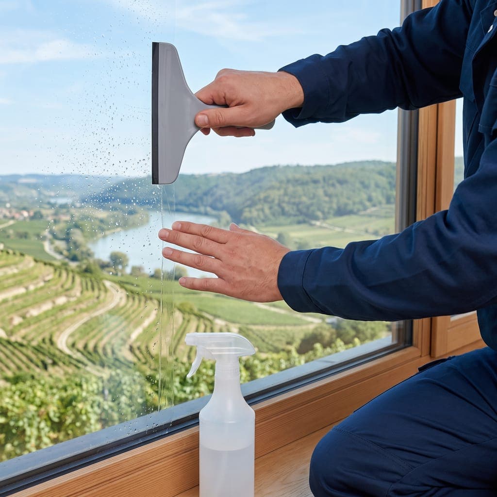 Fachgerechtes Anbringen von hitzereduzierender Sonnenschutzfolie auf Fensterglas
