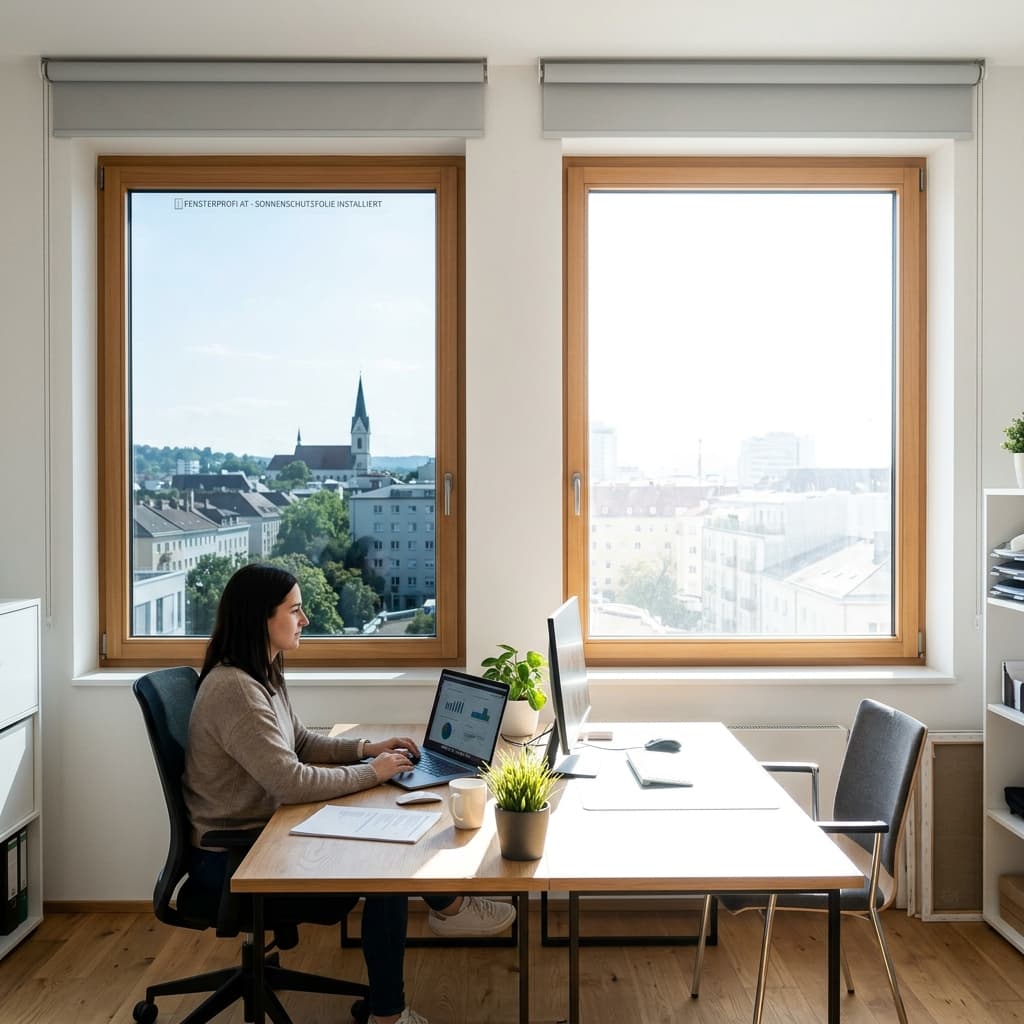 Effektiver Blendschutz: Bürofenster mit und ohne Sonnenschutzfolierung im Vergleich